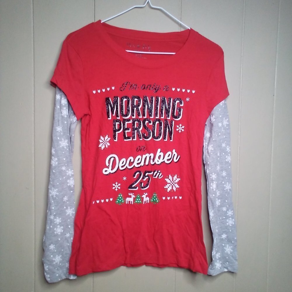 Wound Up Christmas Shirt L Juniors 11-13 Long Sleeve